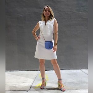 PINKO Casual V-Neck Dress in Ivory Color Size EU 42/ US M